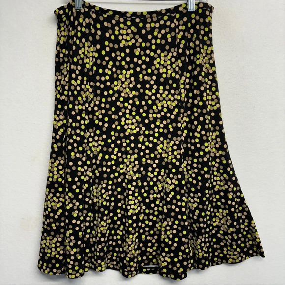 Talbots Dot Midi Skirt A Line Stretchy Rayon Spandex - Picture 1 of 6